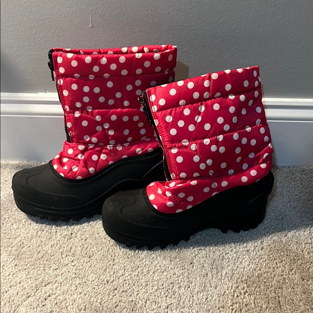 Red Polka Dot Winter Boots
